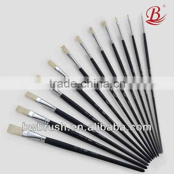Professional Pure Bristle Hair Artists Oil Paint Brush(flat)