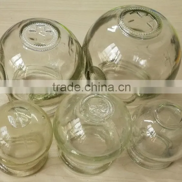 Different Sizs Chinese Traditional Therapy Cupping Glass Cups 5 Set photo-2