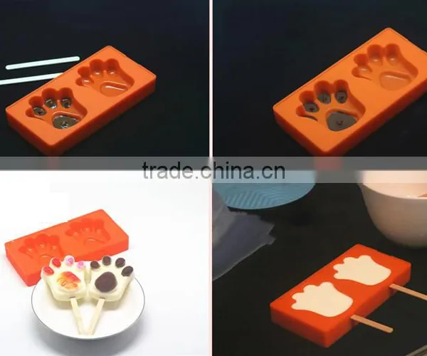 Quality Baking Supplies 3 Cavities Rectangle Oval Shaped Silicone Chocolate Lollipop Ice Cream Popsicle Molds Cake Pop Mould photo-5