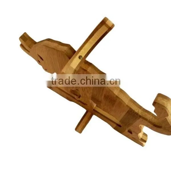 WR027/100% Bamboo Material Hot Sale Bull-Shaped Folding Bamboo Wine Rack photo-2
