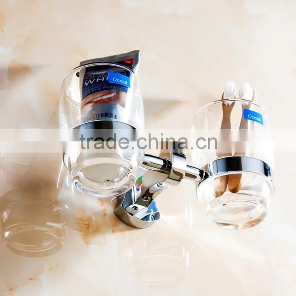 Bathroom Accessory With Brass Double Cup Holder for Hotel Family Use. photo-3