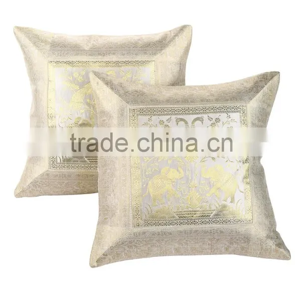 Indian Patchwork Cushion Covers Wholesale Brocade Cushion Cover With Zipper Manufacturer In Rajrang