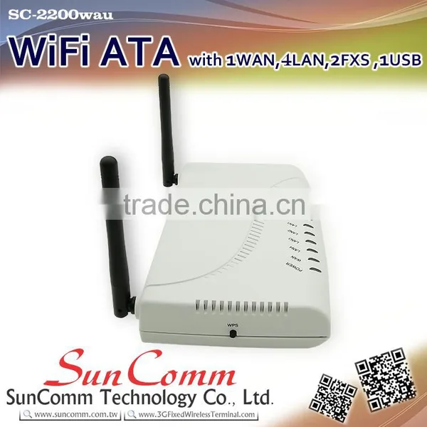 SC-2200wau Smart Voip Wifi ATA With 1 WAN , 4LAN , 2FXS, 1USB,Gigabit, 802.11b/g/n photo-5
