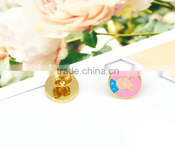 Stainless Steel Enamel Earring , Children Jewelry Gold Stud Earring photo-2