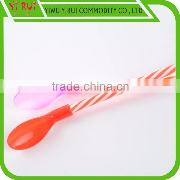 pp Drinking Straws Spiral Drinking Straws With Spoon Straw