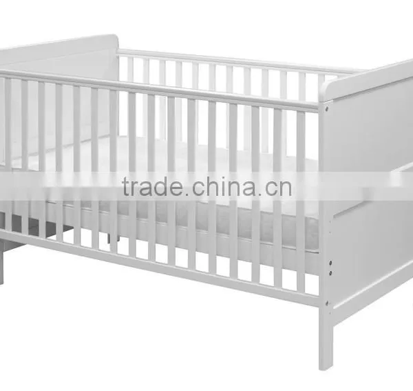 European Style Classic Pine Wood Baby Cot Bed Toddler Bed photo-3