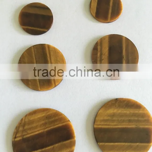 Round Flat Tiger Eye Plates for Jewelry Inlay photo-2