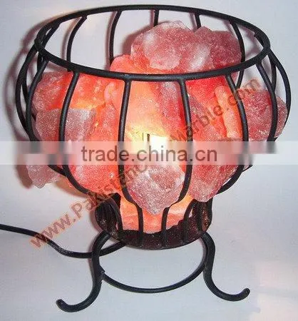 UNIQUE WROUGHT IRON SALT LAMPS WITH SALT CHUNKS photo-5
