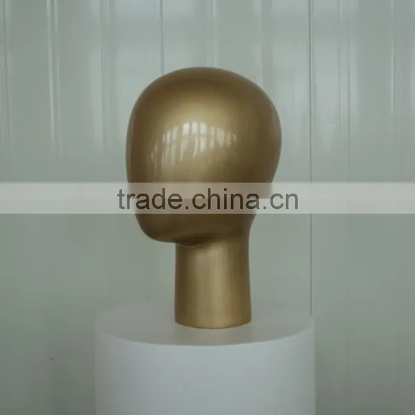 Golden Fiberglass Head Mannequin Display For Wig photo-4
