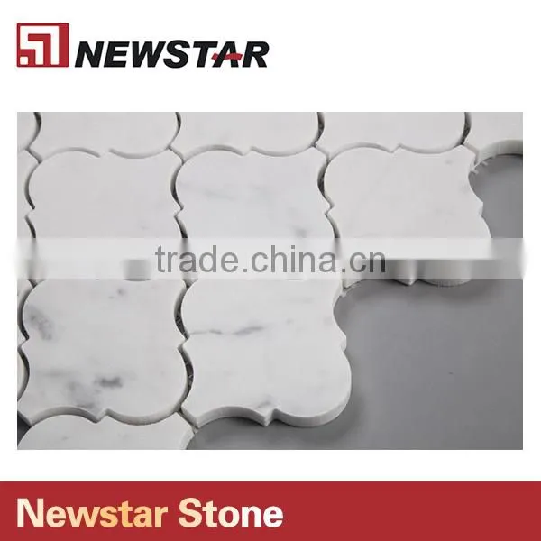 Newstar Arabesque Lantern Backsplash Tiles Carrara White Marble Price For Bathroom photo-4