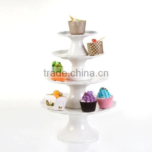 2015 New Promotion Color Ceramic Cake Plate Cake Holder Cake Stand for Wedding photo-2