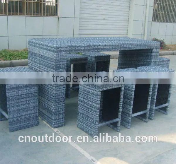 Simple Outdoor Furniture Leisure Rattan Bar Set photo-3