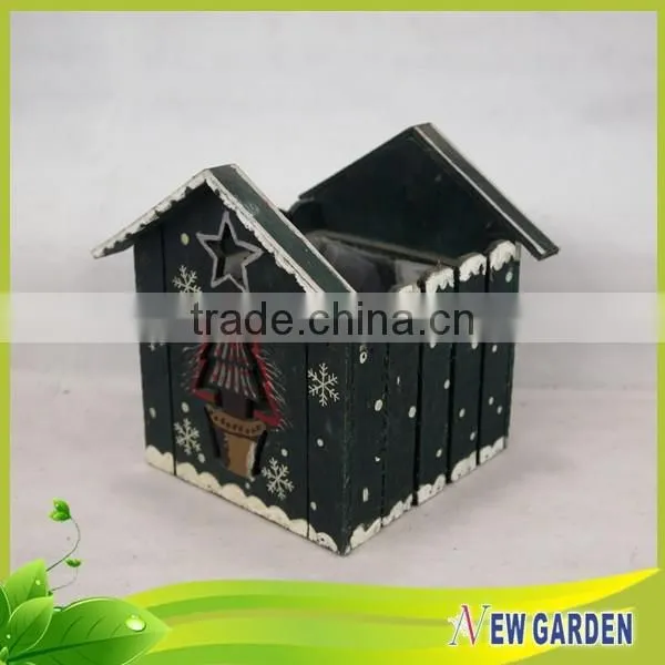Home Decor Garden Beautiful House Shape Wooden Flower Pot photo-6