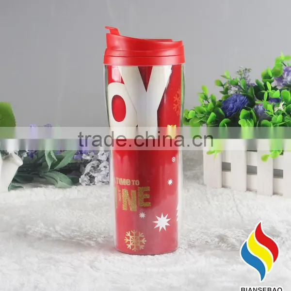16oz Double Wall Insulated Plastic Coffee Travel Mug photo-4