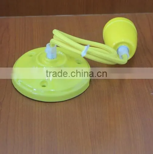 E27 High Frequency Ceramic Glazed Lampholder With Ceiling Rose and Braided Cable photo-2