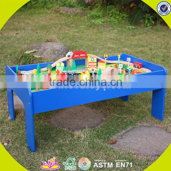 Wholesale Arrival Wooden Railway Train Toy Fashion Wooden Railway Train Set Roller Coaster Track Table Toy W04C009A photo-3