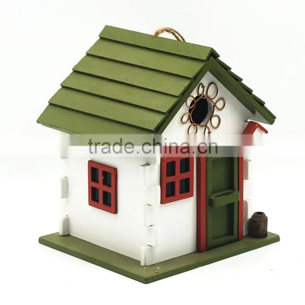 Green and Red Garden Decoration Bird Cage Antique Wooden Bird Cage photo-2