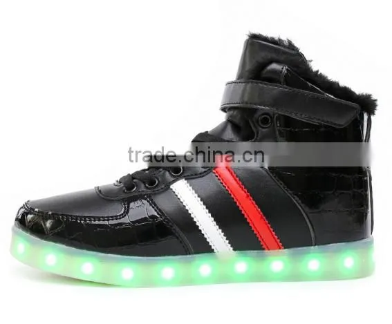 Winter Man Ankle Boot Shoe With Led Lights up USB Charging Exces Stock photo-2