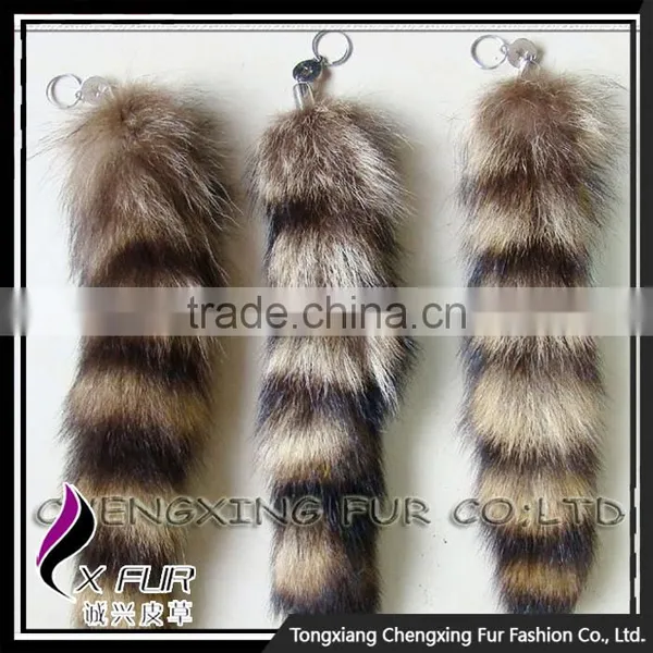 CX-R-13 New Style Genuine Raccoon Fur Tail Keychain photo-4