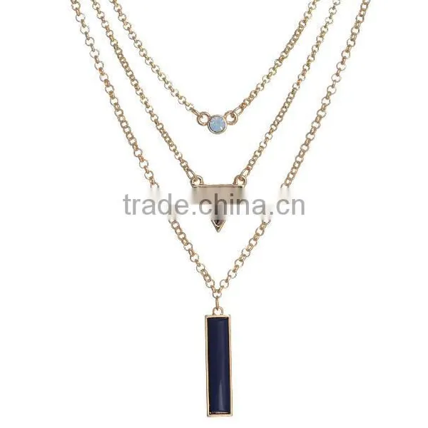 Zm35321a Wholesale Chain Statement Jewelery Gold Plated Turquoise Necklace 2017 photo-2