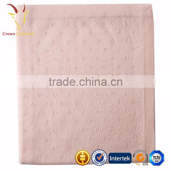 High Quality Soft Knitted Plain 100% Cashmere Wool Infant Baby Blanket photo-2
