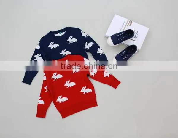 Rabbit Print Girl Sweater Adorable Girl Sweater Christmas Sweater photo-3