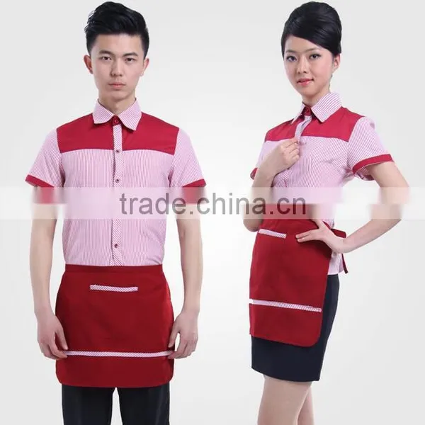 Restaurant Hotel Unisex Waiter Waitress Uniform Breathable Fabric Coffee Staff Work Uniform photo-2