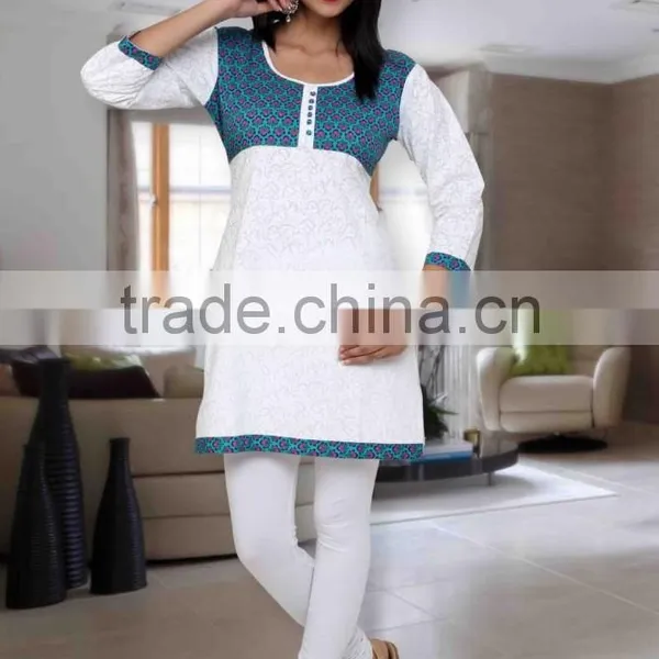 White Latest Kurti Designs for Girls for Stitching 2014 photo-3