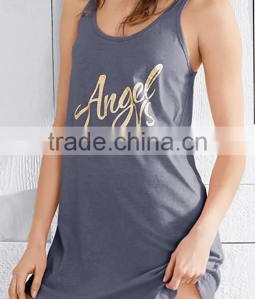 Wholesale Girls Stretchy Cotton Blend Sexy Lace Racerback Nightdress Chemise Sleepwear