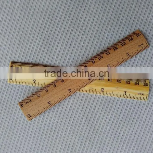 Children Wood Educational Tools Wooden Ruler 15cm photo-3