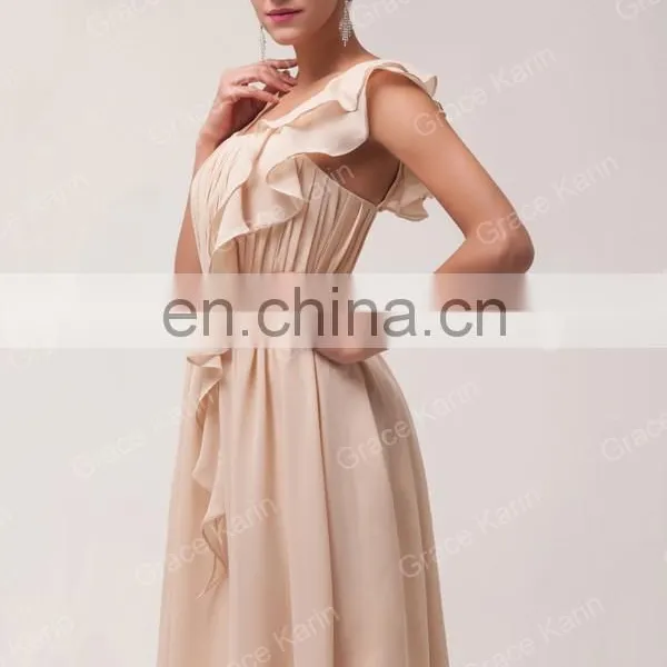 Fashion One-Shoulder Women's Cheap Bridesmaid Dresses CL3441 photo-4