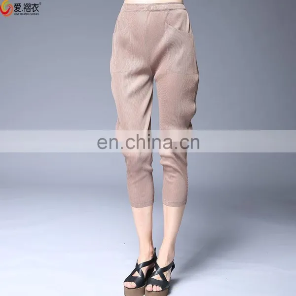 2016 New Arrival Factory Supply Khaki and Black Female Crop Jeans Thick Girls Tight Jeans Pants photo-3