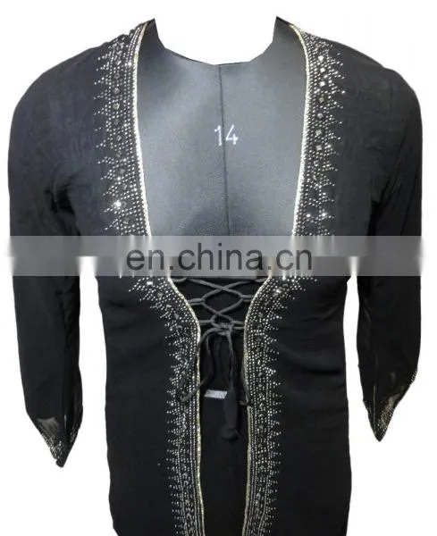 Dubai Silver Stone Work Burkha Jacket / Casual Islamic Wear Abaya Jacket / Fashionable Burkha Hijab Jacket 2017 (dubai Abaya) photo-3