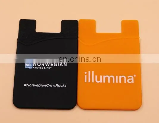 Custom 3M Adhesive Silicone Cell Phone Card Wallet Holder photo-4