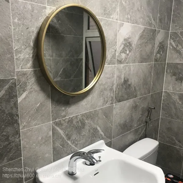 Nordic Brass Round Bathroom Mirror/anti-fog Round Mirror/hand-made 5mm High-definition Silver Mirror photo-3