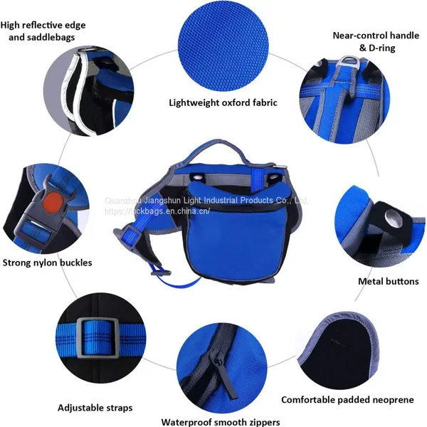 Reflective Backpack for Dogs, Saddlebag Hiking Pack for Dogs Wear, Camping & Travel Vest Harness photo-2