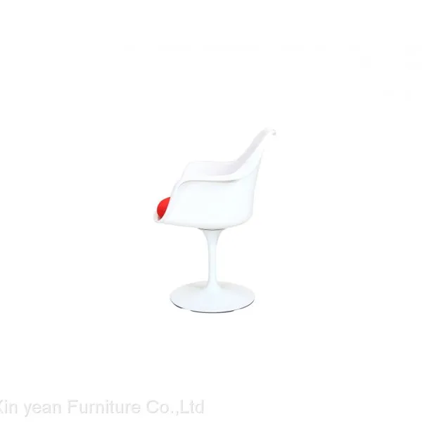 Retro Fiberglass Tulip Chairs White Tulip Table and Chairs Tulip Swivel Dining Chairs Plus Cashmere Cushion photo-2