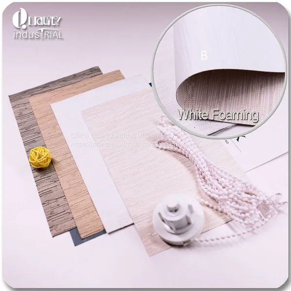 Jacquard Material White Foaming Roller Blinds Fabric photo-3