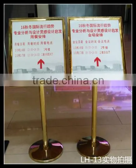 Sign Display Stand-golden Stainless Steels Floor Stand-sign Board-POP Poster Board Stands High Quality photo-2