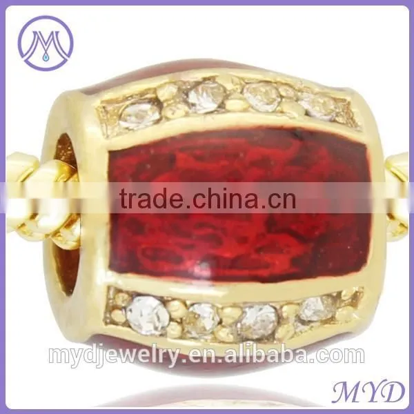 Customized Hand Enamel Crystal Paved Easter Egg Bead photo-2