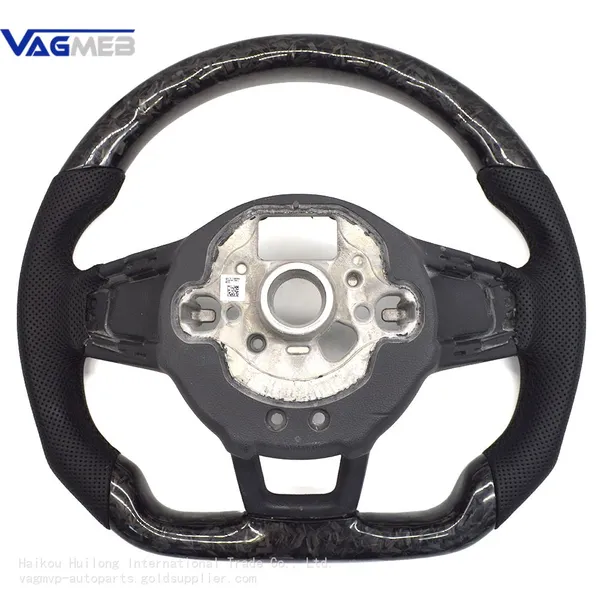 Fog Carbon Fiber Steering Wheel Leather For VW Golf MK7 7.5 GTI GTD GTE R 2013-2020 Polo GTI For Tiguan for Passat DSG photo-3