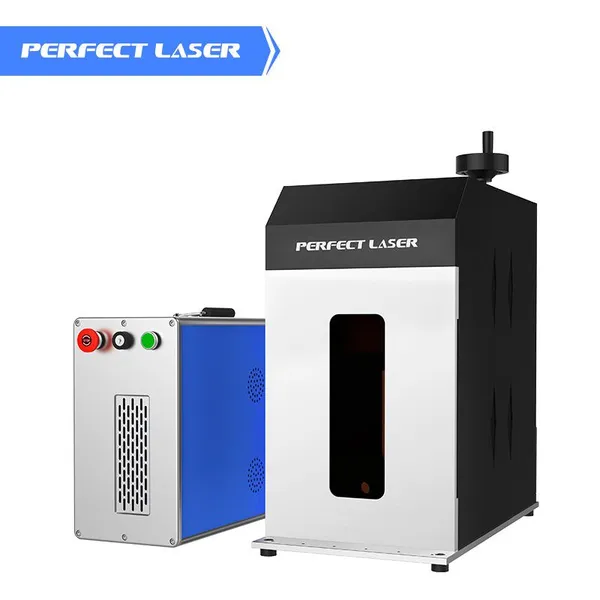 Perfect Laser 20-100W Enclosed Desktop Metal Jewelry Fiber Laser Engraver Etcher Marking Machine photo-2