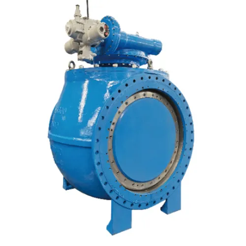 Eccentric Half Ball Valve for Pipeline Systems, Anti-Blowout Stem, Double Flange Connection photo-1