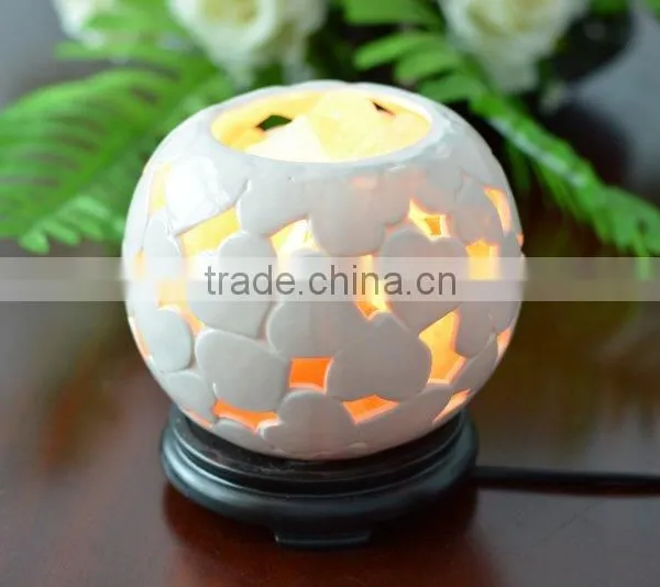 Himalayan Natural Rock Salt Lamp With Ceramics Cover photo-2