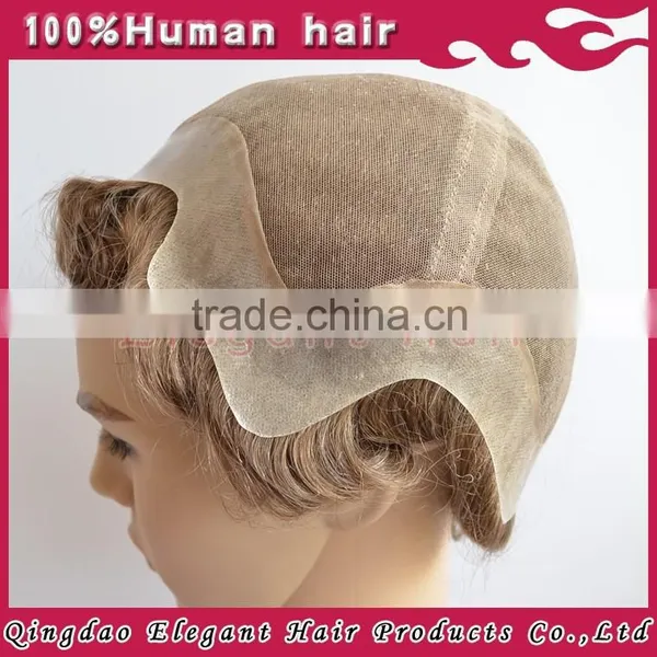 Top Quality Full Cap Swiss&french Lace Indian Men Hair Toupee Wig photo-4
