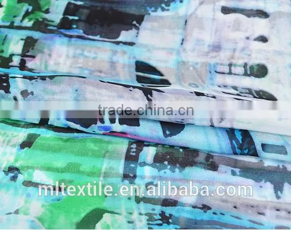 Indian Printed Silk Chiffon Fabric Textile photo-3