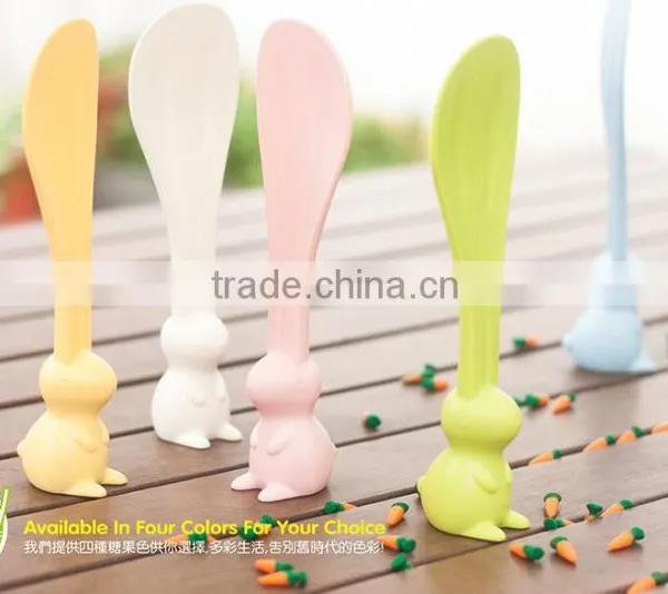 J180 Funny Little Rabbit Colorful Spoons Rice Spoon photo-4