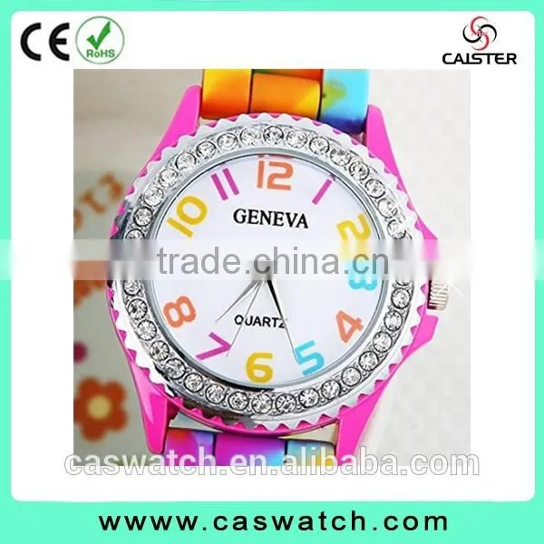 Cheap Colorful Arabic Numerals Timepieces, Child's Rainbow Silicone Watch, Colorful Bezel Hotsale Jelly Watch photo-2
