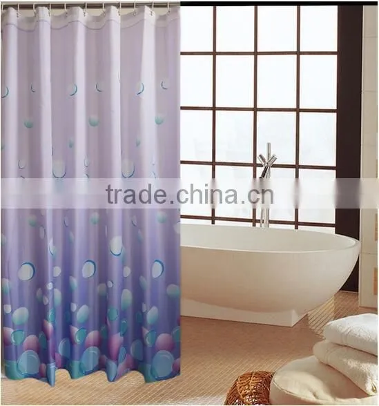 2016 Hot Sale Polyester Bubbles Printed Shower Curtain, Waterproof Bathromm Curtain