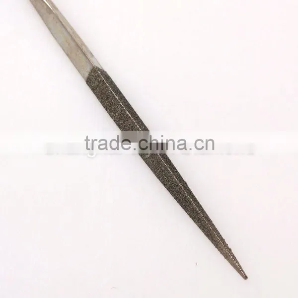 electroplated diamond needle files set three square file